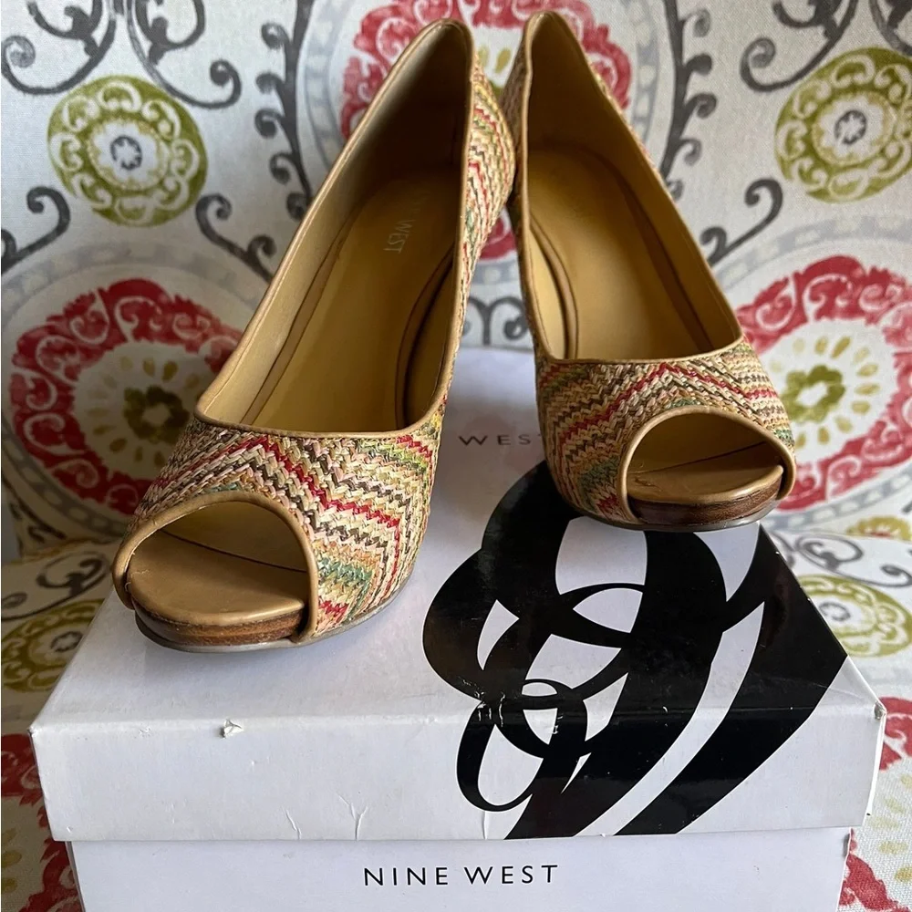 NINE WEST PUMPS Heels NEW multicolor - Picture 3 of 5